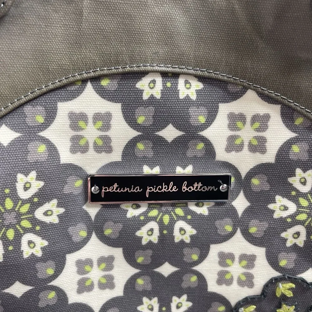 Petunia Pickle Bottom Sashay Satchel Backpack Coated Canvas Misted Marseille